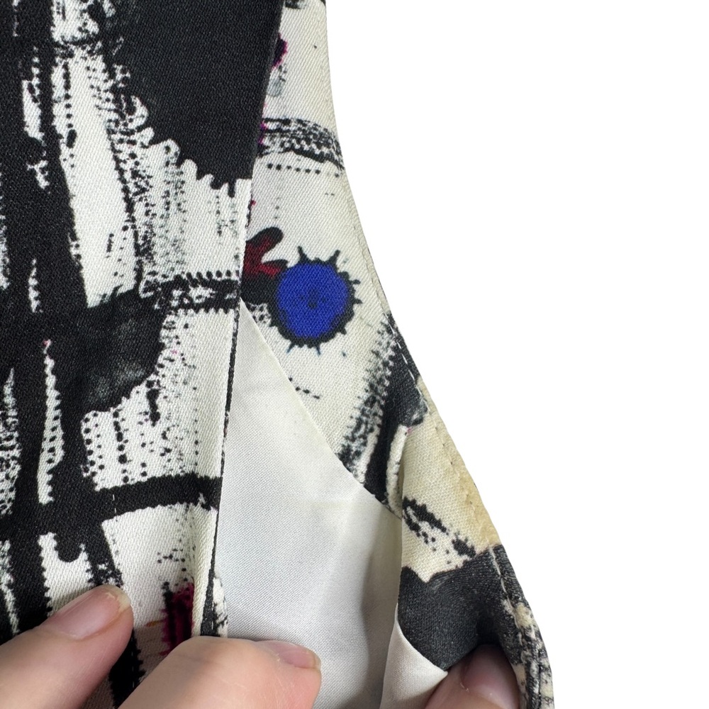 Milly Paint Splatter Scribble Abstract Shift Dress Sleeveless Career Workwear 2 - Picture 9 of 16